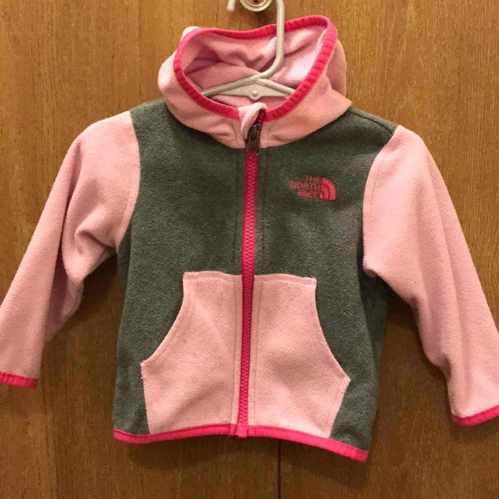 Baby fleece northface/ pink and gray